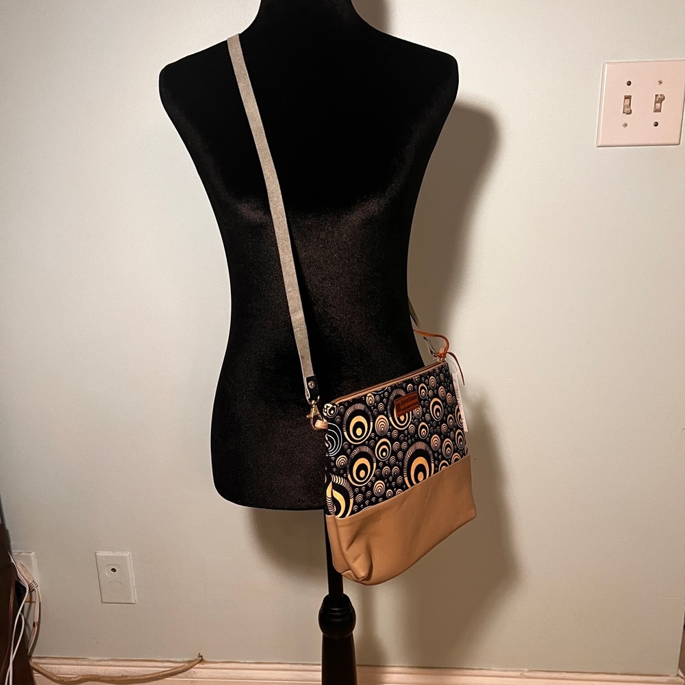 Tan and Black Crossbody Bag